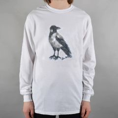 T-shirt for men, offwhite, Eurasian crow